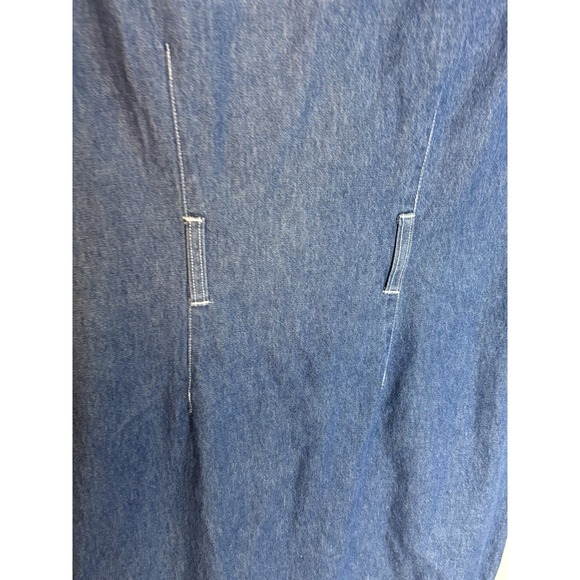 Studio Ease Vtg Jumper Denim Dress Size 12 Blue Modest 90s Button Front NWT - Picture 3 of 10